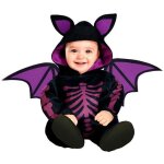 Dguisement chauve - souris combi ailes violet bb