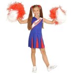 D�guisement cheerleader - widmann - rouge et bleu - pour fille - 7 � 10 ans - 140 cm