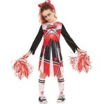 Dguisement cheerleader zombie pompom fille 5 / 6 ans rouge bordeaux