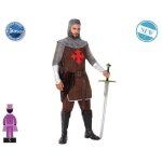 Dguisement chevalier crois homme - atosa - imitation cte de mailles - pantalon tunique col et coiffe ...