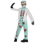 Dguisement chirurgien zombie squelette garon 10 / 12 ans - vert - halloween
