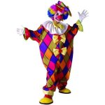 Dguisement clown enfant - multicolore - combinaison collant chapeau - mixte - a partir de 3 ans