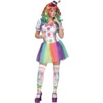 D�guisement clown - payasa rainbow - robe multicolore - chapeau inclus - pour femme adulte