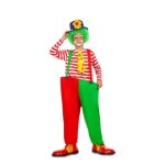 Dguisement de clown pour garon - rouge et vert - t - shirt pantalon et anneau inclus
