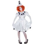 Dguisement clown pierrot pour femme - disfrazzes - robe et chapeau - blanc et multicolore