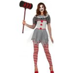 Déguisement clown psychopathe - marque - femme - robe legging et collerette - gris Déguisement clown psychopathe - marque - femme - robe legging et collerette - gris