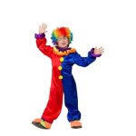 D�guisement - clown rouge et bleu - combinaison et collet - pour gar�on - 3 ans et plus