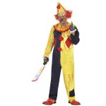 Dguisement clown sanguinaire - rhombus - homme - jaune - chapeau pointu - combinaison avec collerette ...