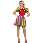 Dguisement clown spectacle saltimbanque femme l multicolore