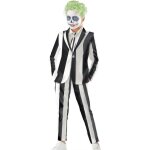 D�guisement - fiestas guirca - fant�me ray� - enfant 10 / 12 ans - veste pantalon cravate - blanc