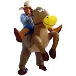 Costume gonflable cowboy taille unique marron chocolat