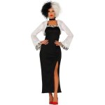 Dguisement de cruella mchante pour femme - marque xyz - pour carnaval - noir