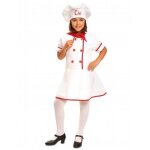D�guisement cuisini�re fille - marque - mod�le - enfant - blanc - tissu blanc