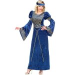 Dguisement de dame mdivale davinia - widmann - costume pour femme - bleu - ftes mdivales et carnaval ...