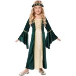 Dguisement dame mdivale vert pour fille - disfrazzes - robe et ruban  cheveux - intrieur