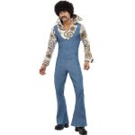 Dguisement de danseur disco - smiffys - tunique bleue patte dlphant - costume adulte homme