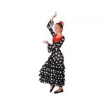 Déguisement danseuse flamenco - ac - déco - 3 / 4 ans - robe noire à pois blanc - col à frange rouge ... Déguisement danseuse flamenco - ac - déco - 3 / 4 ans - robe noire à pois blanc - col à frange rouge ...