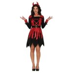 Dguisement diablesse dmoniaque femme m noir / rouge bordeaux