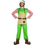 Dguisement elfe de nol homme - multicolore - combinaison ceinture tablier bonnet et couvre - bottes ...