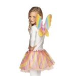 D�guisement enfant - jour de fete - f�e rainbow - tutu arc - en - ciel - ailes papillons - taille unique ...