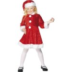 Dguisement enfant petite miss nol velours - smiffys - rouge - a partir de 3 ans