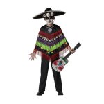 Dguisement poncho squelette dia de los muertos enfant