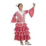 Déguisement espagnole fille - rouge / blanc - 10 ans - robe à pois avec volants Déguisement espagnole fille - rouge / blanc - 10 ans - robe à pois avec volants