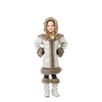D�guisement - esquimau - fille - int�rieur - complet avec capuche robe gants et couvre - bottes