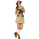 Dguisement dexploratrice aventurire pour femme - multicolore - beige - robe chapeau et ceinture