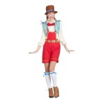 D�guisement femme - pinocchio - rouge - inclus: chapeau gilet chemise salopette