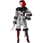 Dguisement femme clown gris ensanglant
