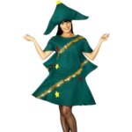 Dguisement femme sapin de nol - smiffys - taille unique - combinaison avec guirlande et chapeau