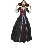 Dguisement femme vampire elgante - ptit clown - costume luxe halloween - satin noir - cerceaux - col ...