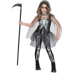 Dguisement fille squelette reaper - marque amscan - costume en polyester noir - normes ue