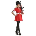 D�guisement garde anglais buckingham femme - robe ceinture et chapeau rouge / noir