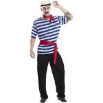 Dguisement gondolier pour homme - disfrazzes - costume blanc multicolore - t - shirt pantalon charpe ...