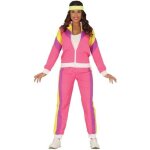 Dguisement gymnaste annes 80 femme - disfrazzes - veste et pantalon rose multicolore