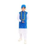 D�guisement - hindou bollywood - enfant 7 - 9 ans - t - shirt pantalon turban - bleu