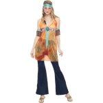 Déguisement hippie california - femme - chemise pantalon bracelets ruban à cheveux avec plumes Déguisement hippie california - femme - chemise pantalon bracelets ruban à cheveux avec plumes