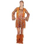 D�guisement hippie femme - ptit clown - ptit clown - taille s / m - marron - robe + gilet + jambi�res ...