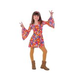 Dguisement hippie fille - disfrazzes - annes 70 avec fleurs - bandeau et robe