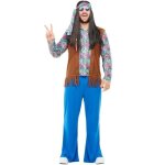 Dguisement hippie homme annes 60 hippie flower power dcennies - multicolore