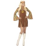 Dguisement hippie paix femme - widmann - xl - multicolore - collier et ruban cheveux inclus