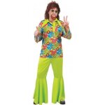 Dguisement hippie vert avec symboles colors homme