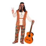 Dguisement hippie - widmann - xxxl - multicolore - chemise avec gilet - pantalon et ceinture