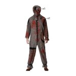 Dguisement homme poupe vaudou - atosa - costume halloween - gris - imitation lin et tartan