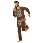 Dguisement indien - grand faucon homme - marron - polyester - adulte