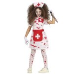 Dguisement infirmire vintage zombie blanc fille
