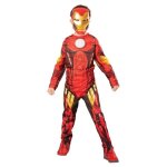Dguisement - marvel - iron man - garon 7 / 8 ans - rouge - costume avec masque en p. v. c.