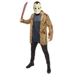 Dguisement jason homme xl - marron - effet ensanglant - masque de hockeyeur